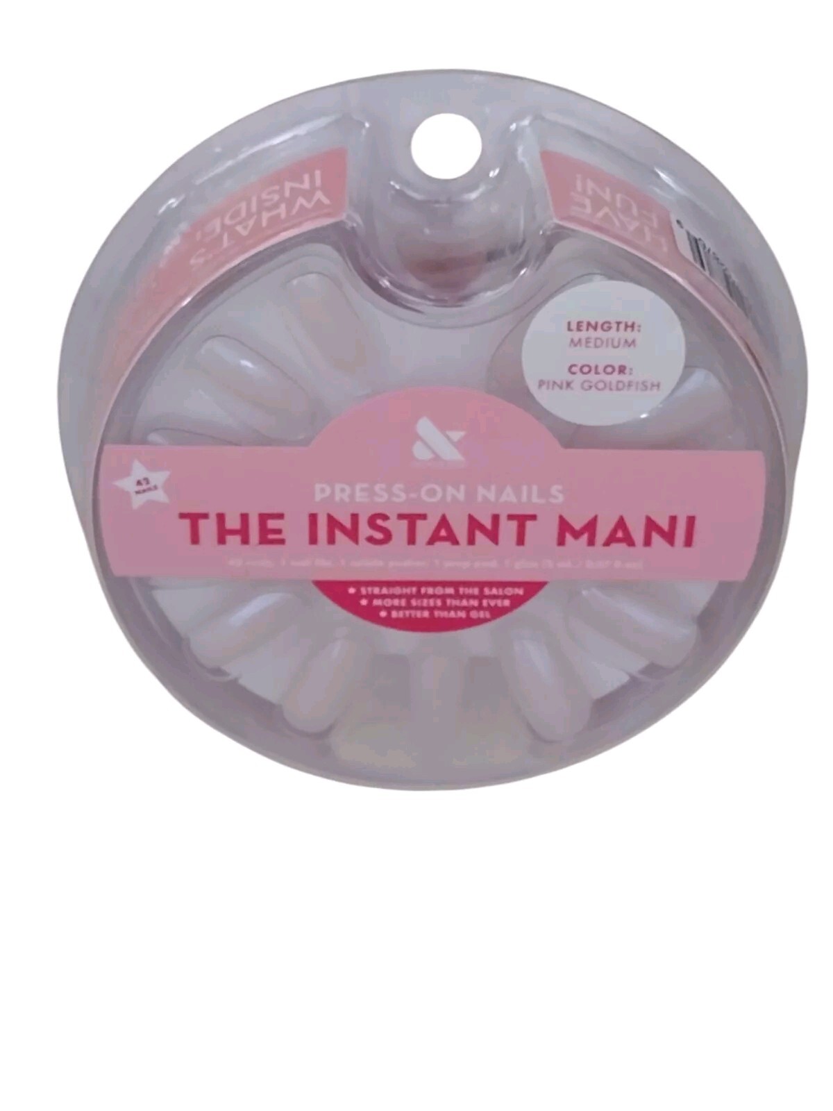 Olive & June Press-On Nails THE INSTANT MANI 42ct Medium Length PINK GOLDFISH