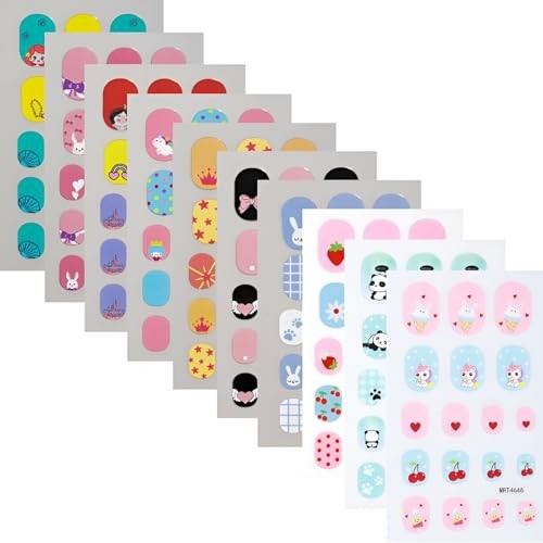 10 Sheets Colorful Kid Nail Stickers 3D Self-Adhesive Nail Art Colorful 1