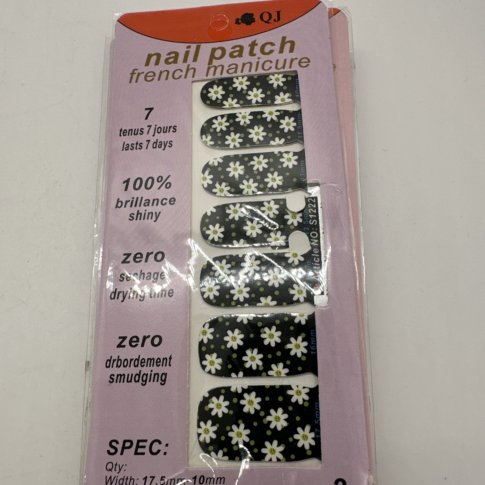 Lot Of 8 QJ Nail Patch Wrap Packs Nail Art Multicolor Glitters New 8×16 Strips