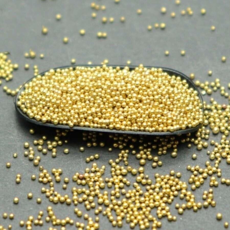 Gold Caviar Beads Alloy Mini Nail Beads Nail Art Charm Cute Nail Decorations …
