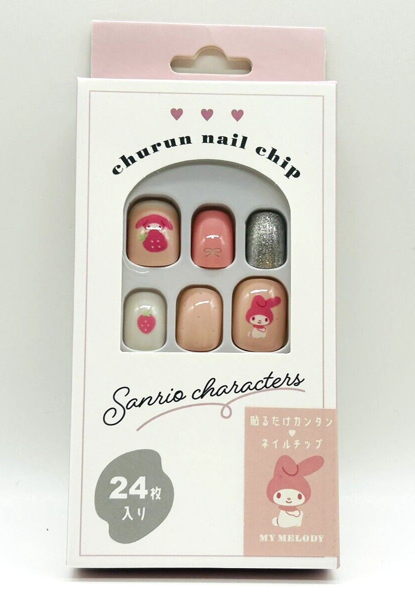 Sanrio Nail Tips Hello Kitty Kuromi My Melody 3 Sets of 24Tips NEW Japan Limited