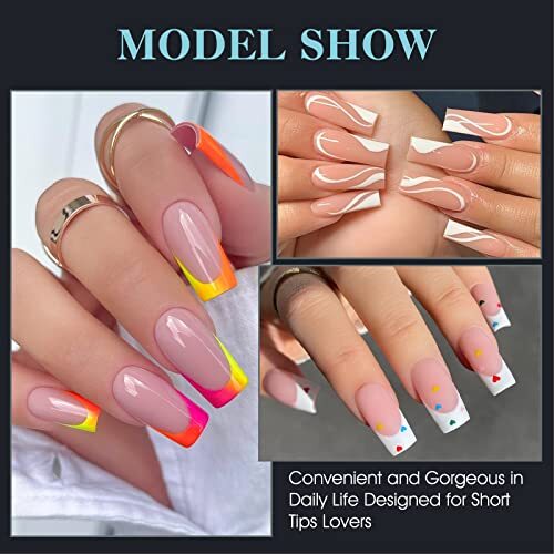 Soft Gel Full Cover Nail Tips Kit for Soak Off Nail B6- Medium Square