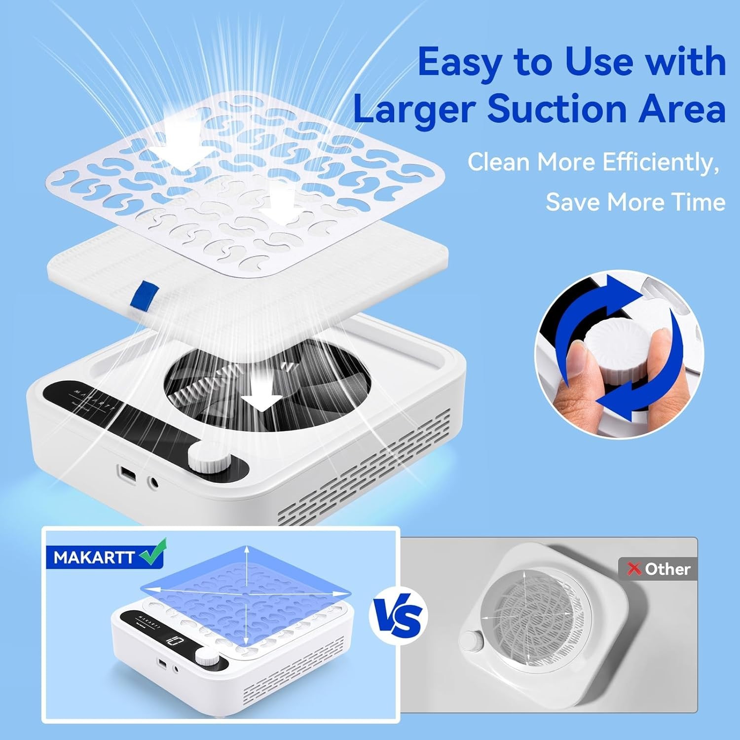 4200 RPM Nail Dust Collector – Adjustable Suction & Digital Display for Home Use
