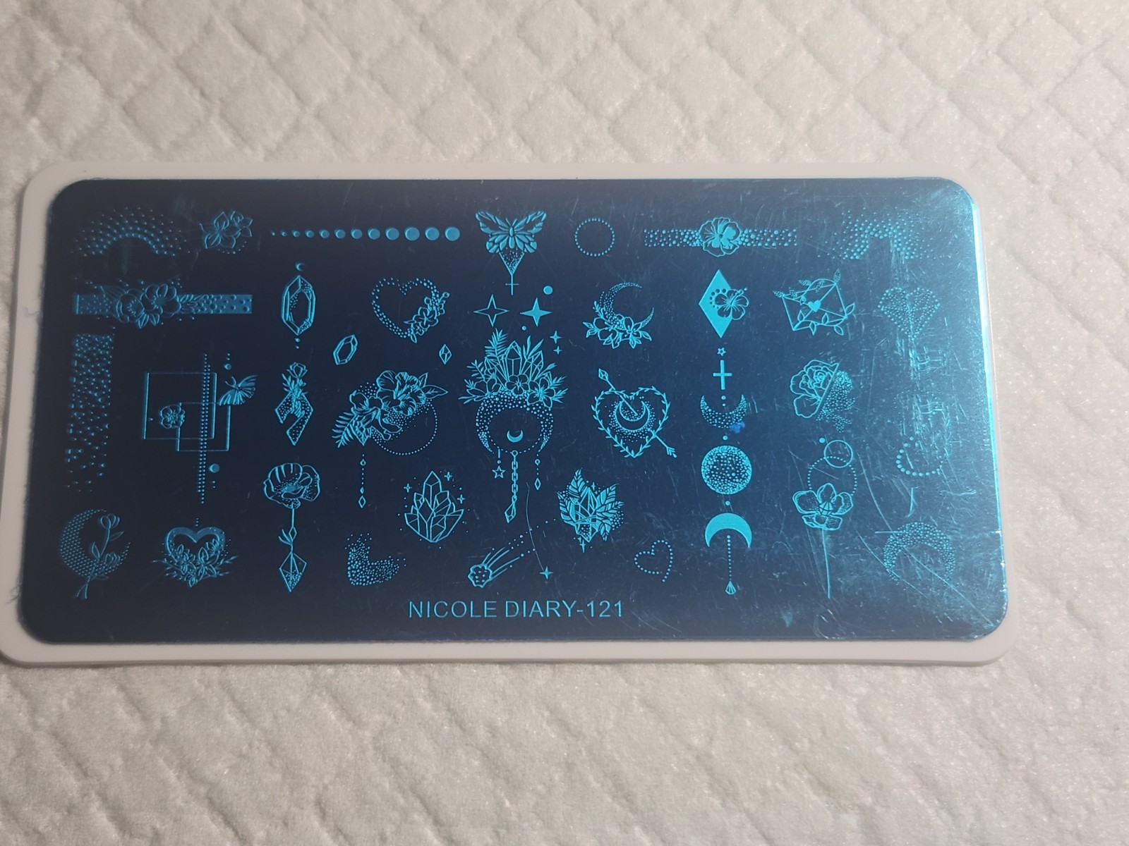 Nicole Diary Nail Stamping Plate – 121 Whimsical – New with Back