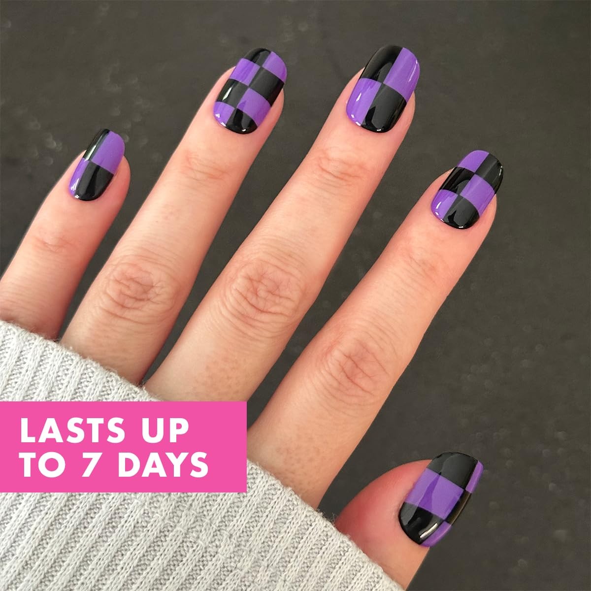 Super Stick Mani Press-On Nails | Short Squoval |No Glue Needed | 32 Tab Nail…