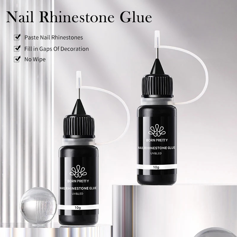 BORN PRETTY 10g Nail Rhinestone Adhesive Glue For Stick The Drill Tranparent