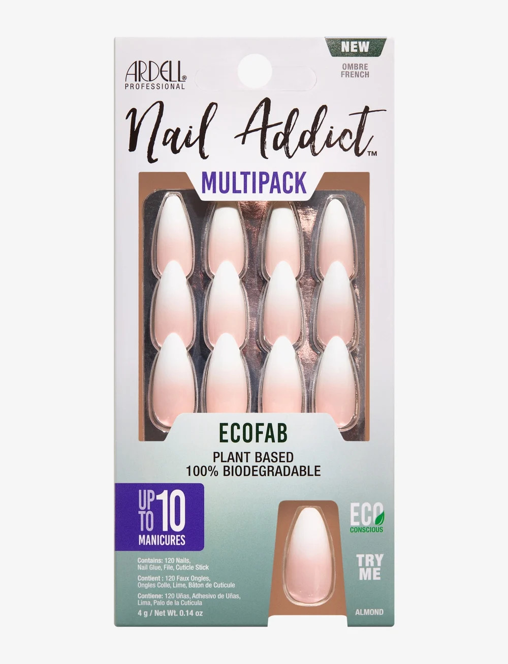 Ardell Press-on Nails Nail Addict EcoFab, 36679 Ombre, French, Multipack