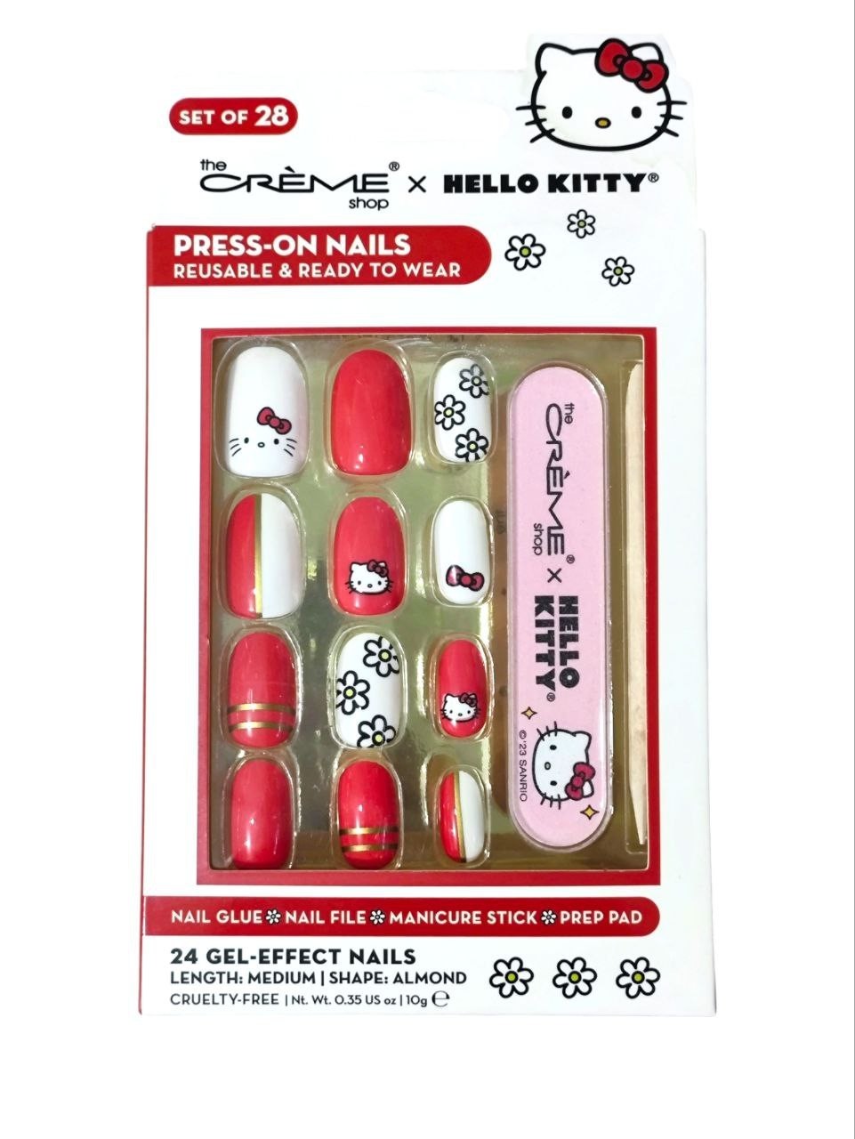 The Crème Shop x Hello Kitty Classic Cutie Reusable Press-On Nail Kit Art Set