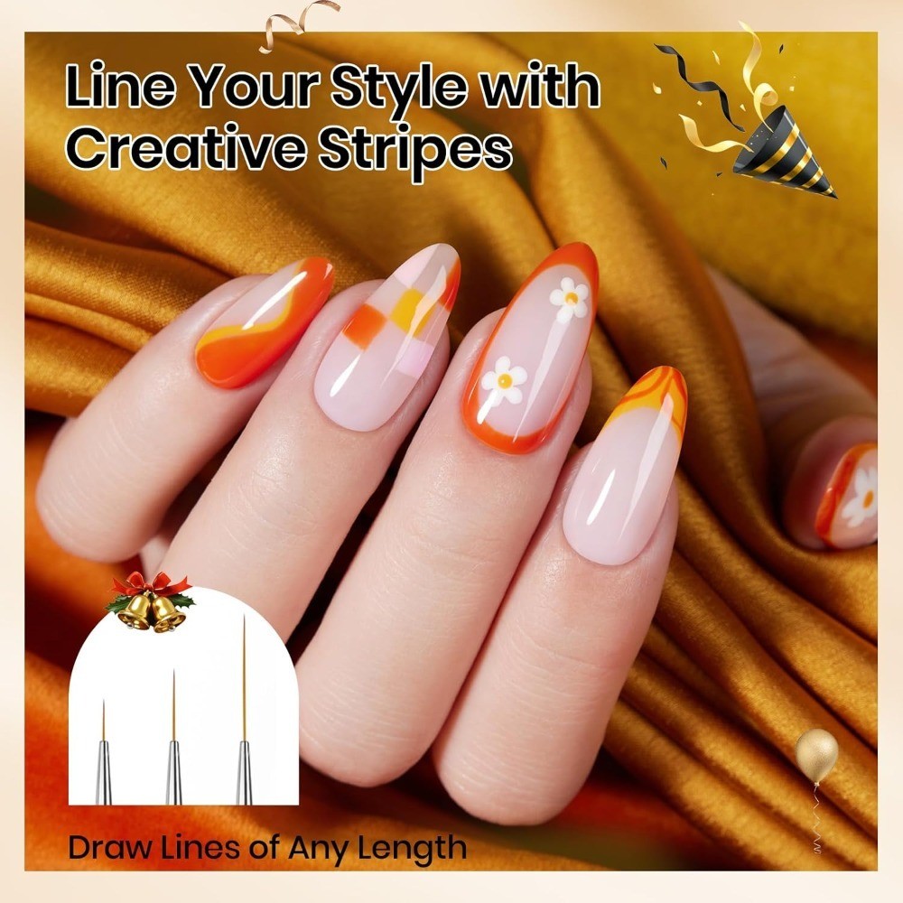 Beetles Nail Art Brushes 8pcs – Crystal Nail Art Tools 5pcs Double-headed Nails