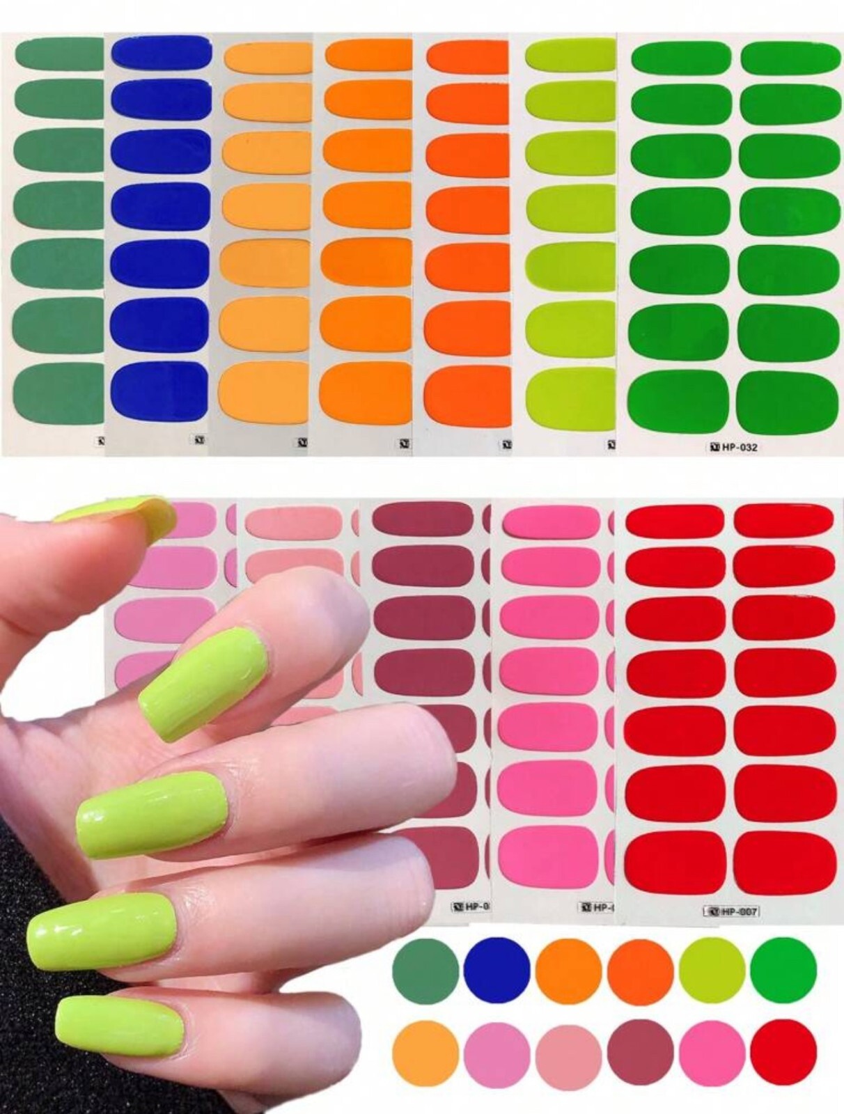 Gel Nail Wraps No Lamp Needed Full Cover Summer Nail Art Stickers Pink Red DIY