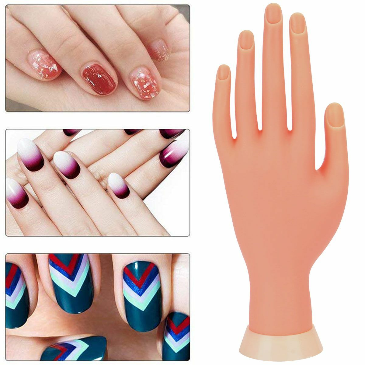Practice Nail Art Trainer Training Hand / Finger Model Acrylic Gel False Tool US