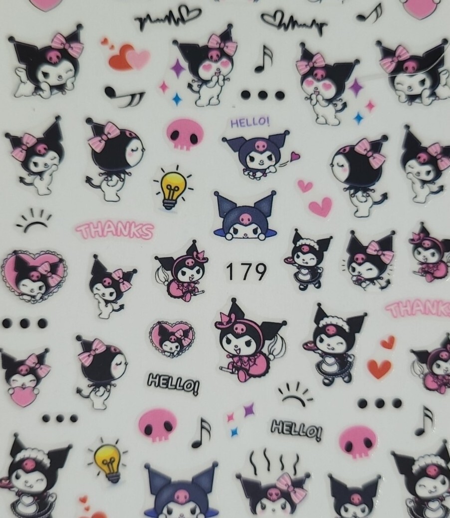 My Melody Hello Kitty Kuromi Nail Art Stickers