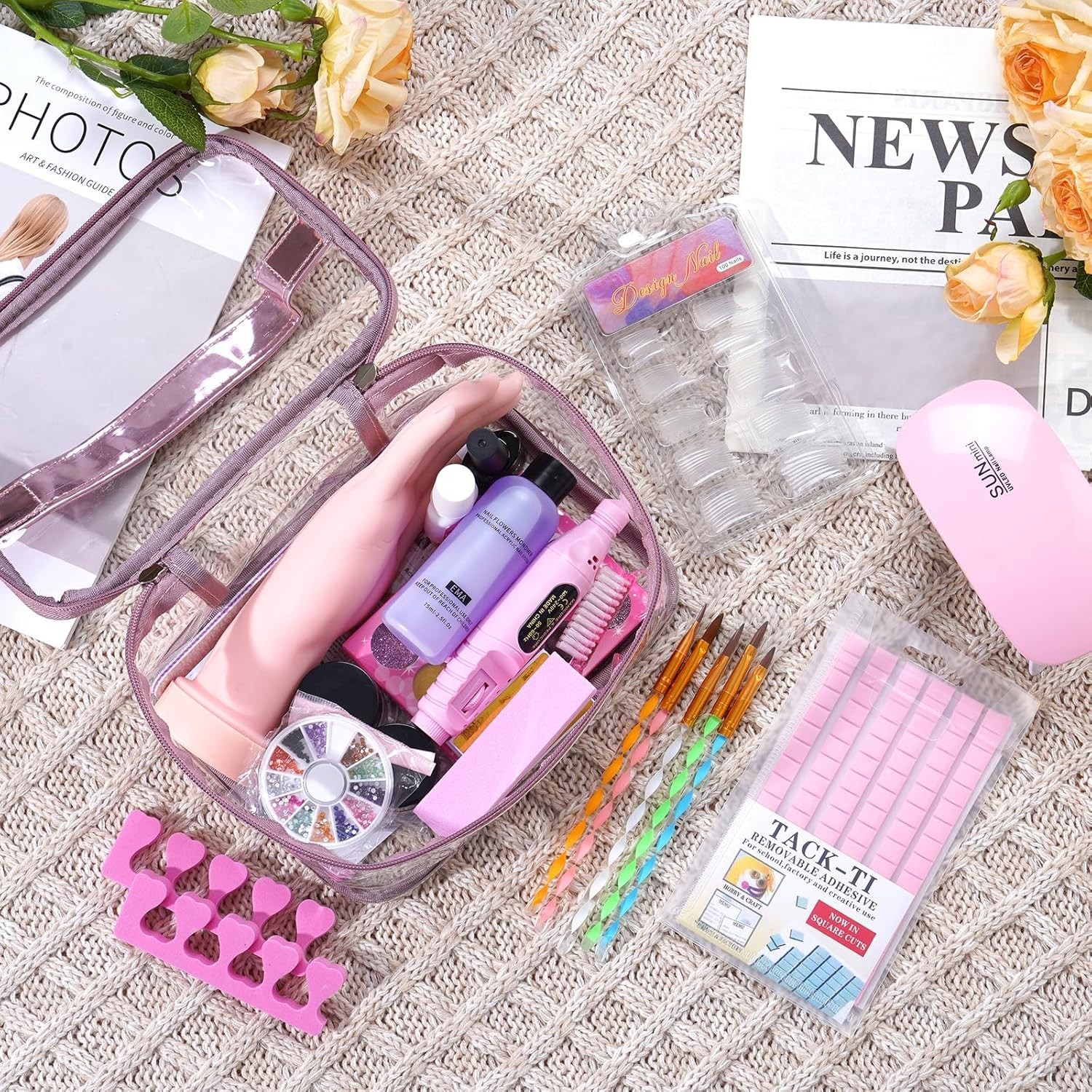 Acrylic Nail Set Professional Powder Drill Liquid Starter Kits Gift Bag Women