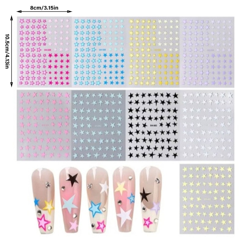 Lovely Star Nail Art Stickers Star Designs Nail Decals Star Nail Art Decorations