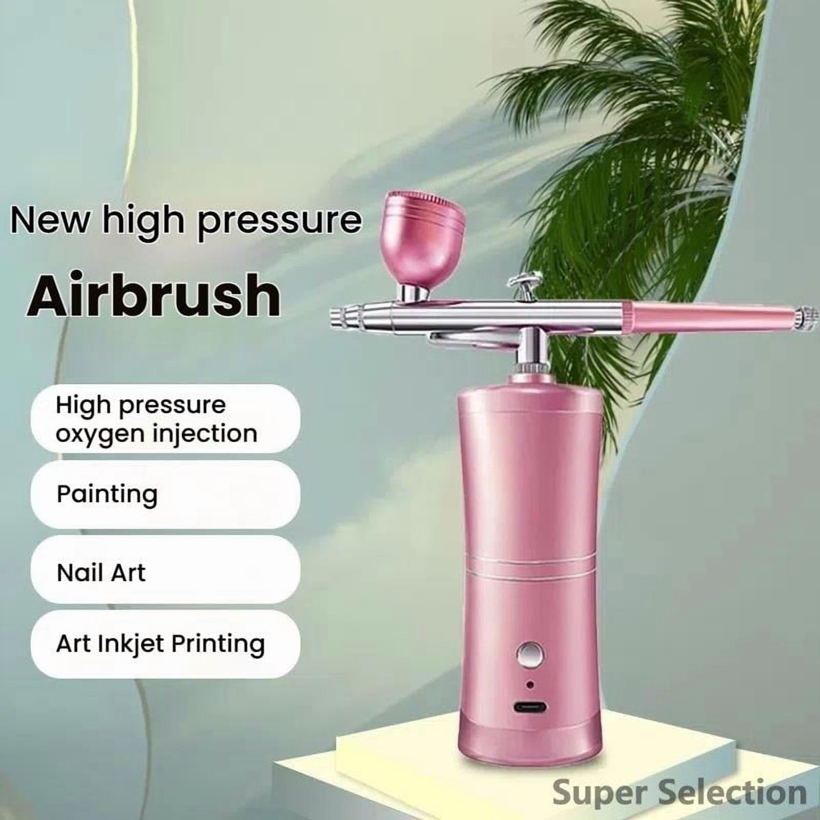 Portable Cordless Airbrush Kit With Compresso Rechargeable 3 Pressure Settings