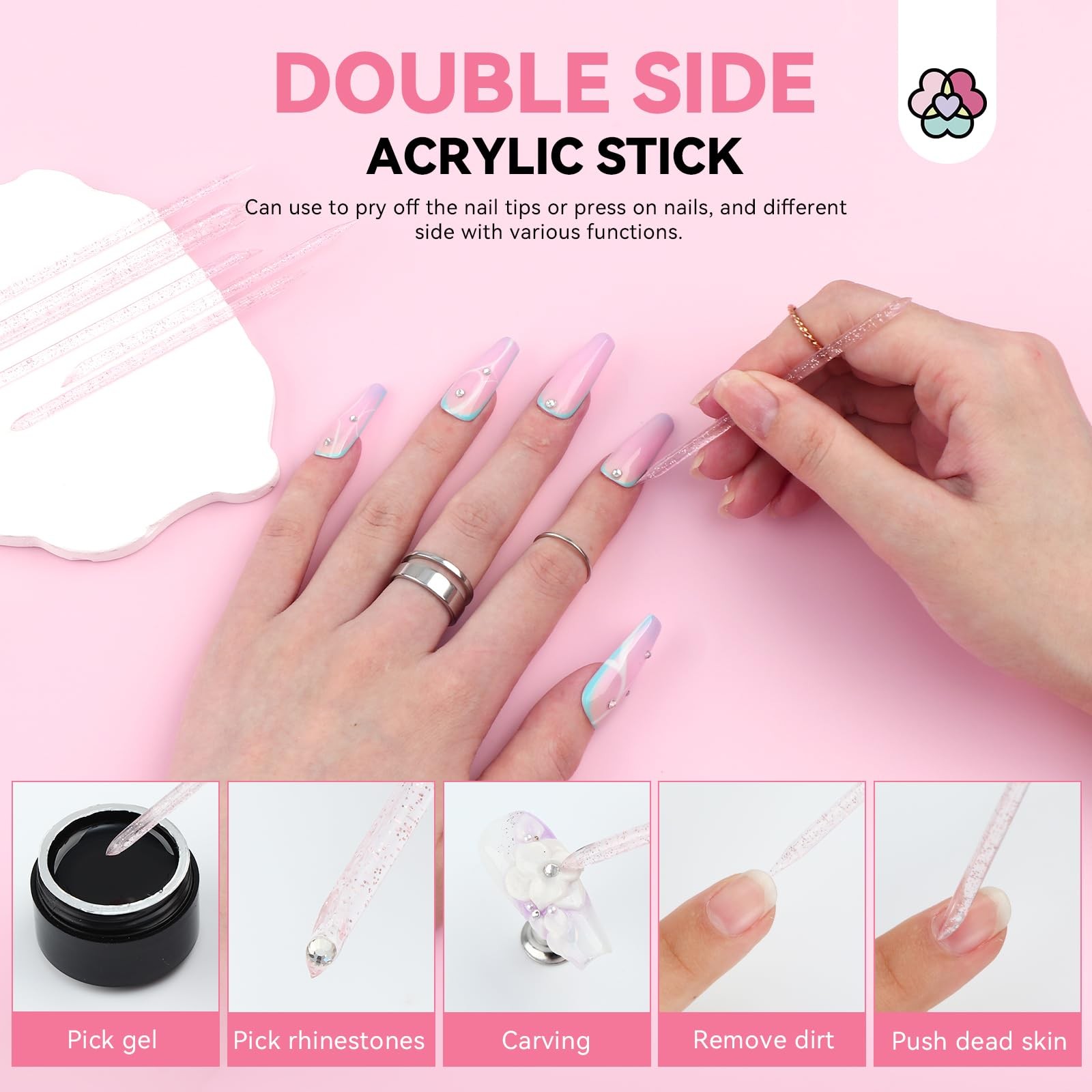 20PCS Press on Nail Tool Kit: Nail Prep Kit with Nail Glue, Adhesive Tabs, Mini