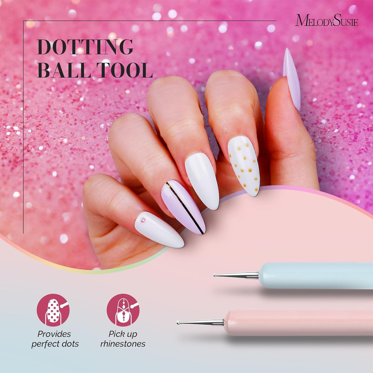 Nail Art Brushes Set,6Pcs Nail Art Design Pen Painting Tools with Extension Gel