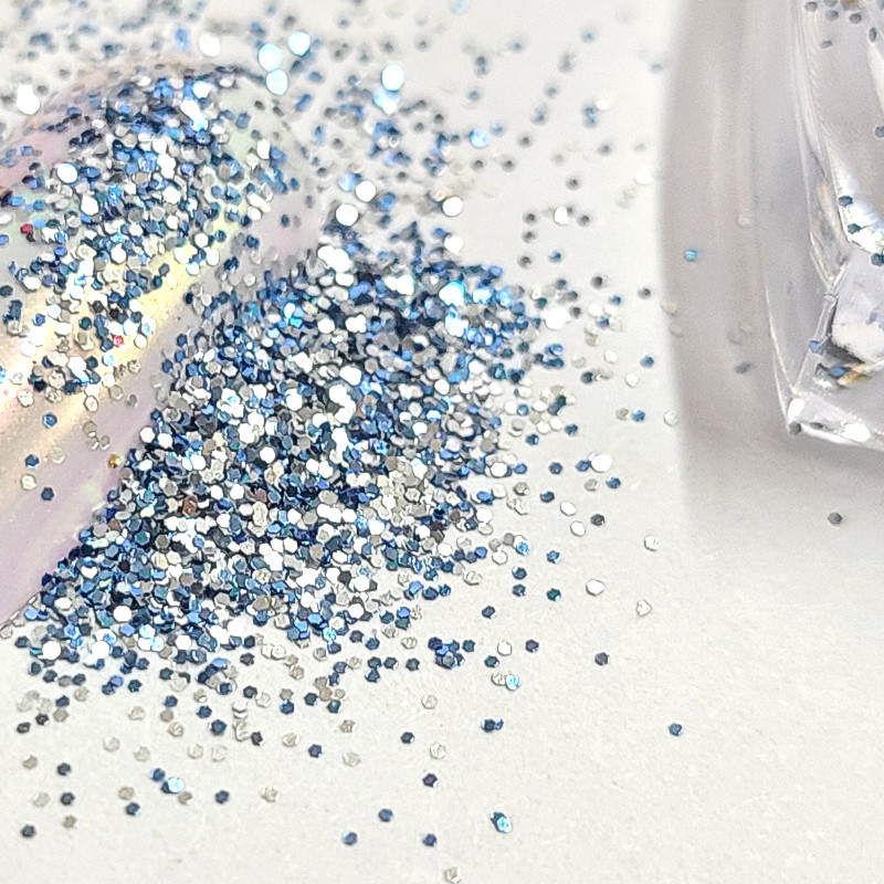 J.HOO Two Tone Hexagon Nail Glitter 0.4mm Ultra Fine Aurora 4 Colors