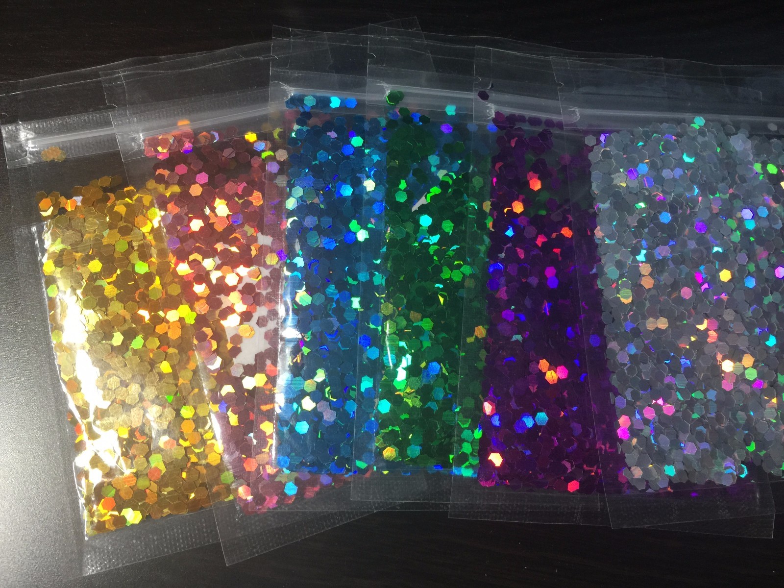 Solvent Resistant 3MM hexagon Shape Holographic You Choose Color Nail Art USA