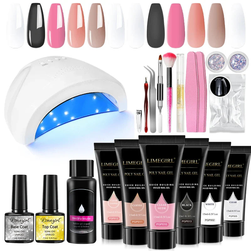 Limegirl Acrylic Manicure Kit UV LED Light Gel Varnish Kit Gel Extension NailKit
