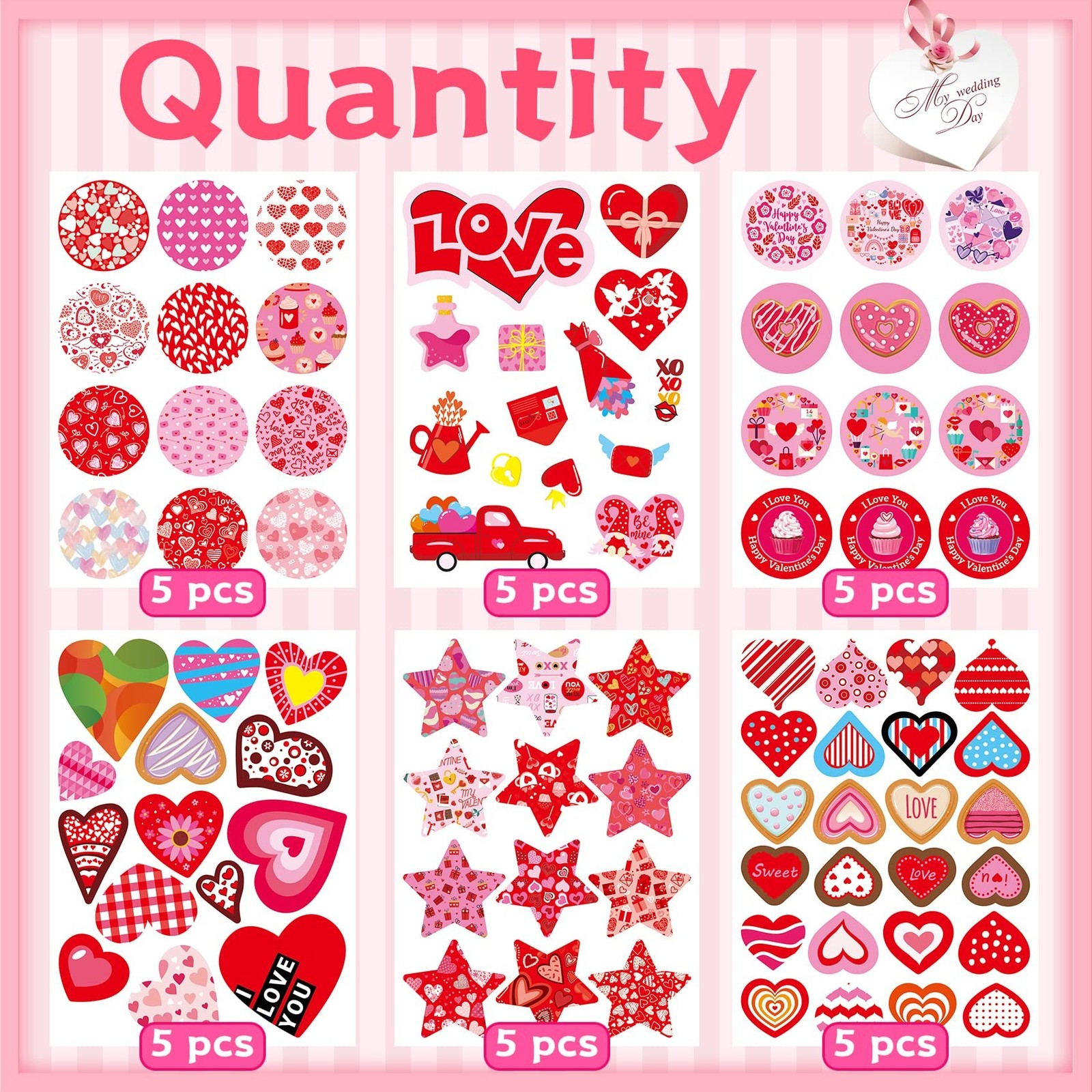 Valentines Stickers 440PCS Valentines Day Stickers for Kids Valentines Sticke…