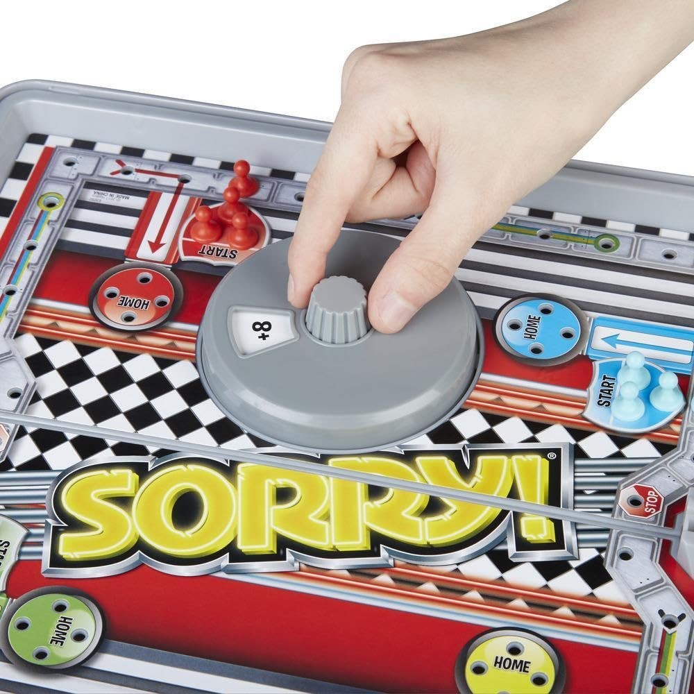 Sorry! Classic Hasbro Game Road Trip Travel Edition Medium, Red, White, Blue