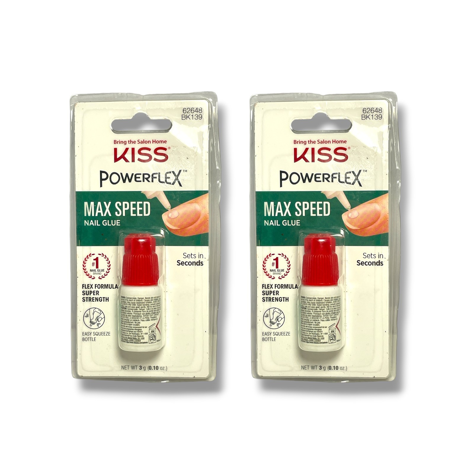 Kiss Powerflex Max Speed Nail Glue 3g/0.10oz. LOT OF 2