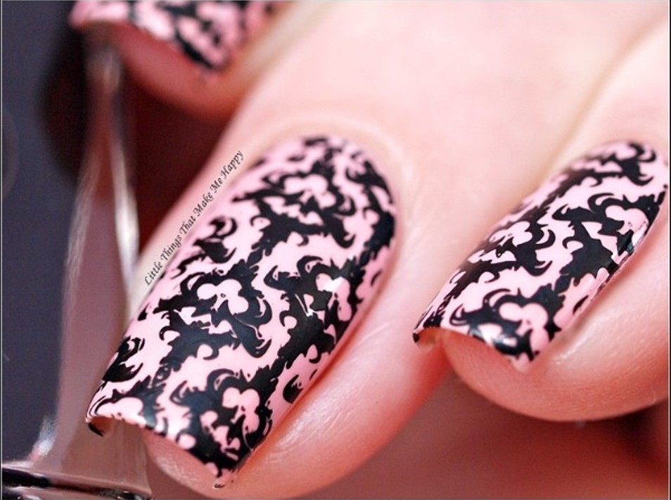 Nail Art Stamping Vintage Demask Theme Love Stencil Template Image Plate BPL016