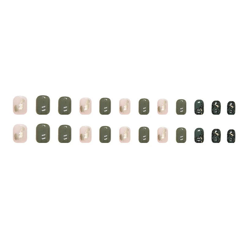24 pieces of ins style short press on nails (square shape) paired with 1 piece