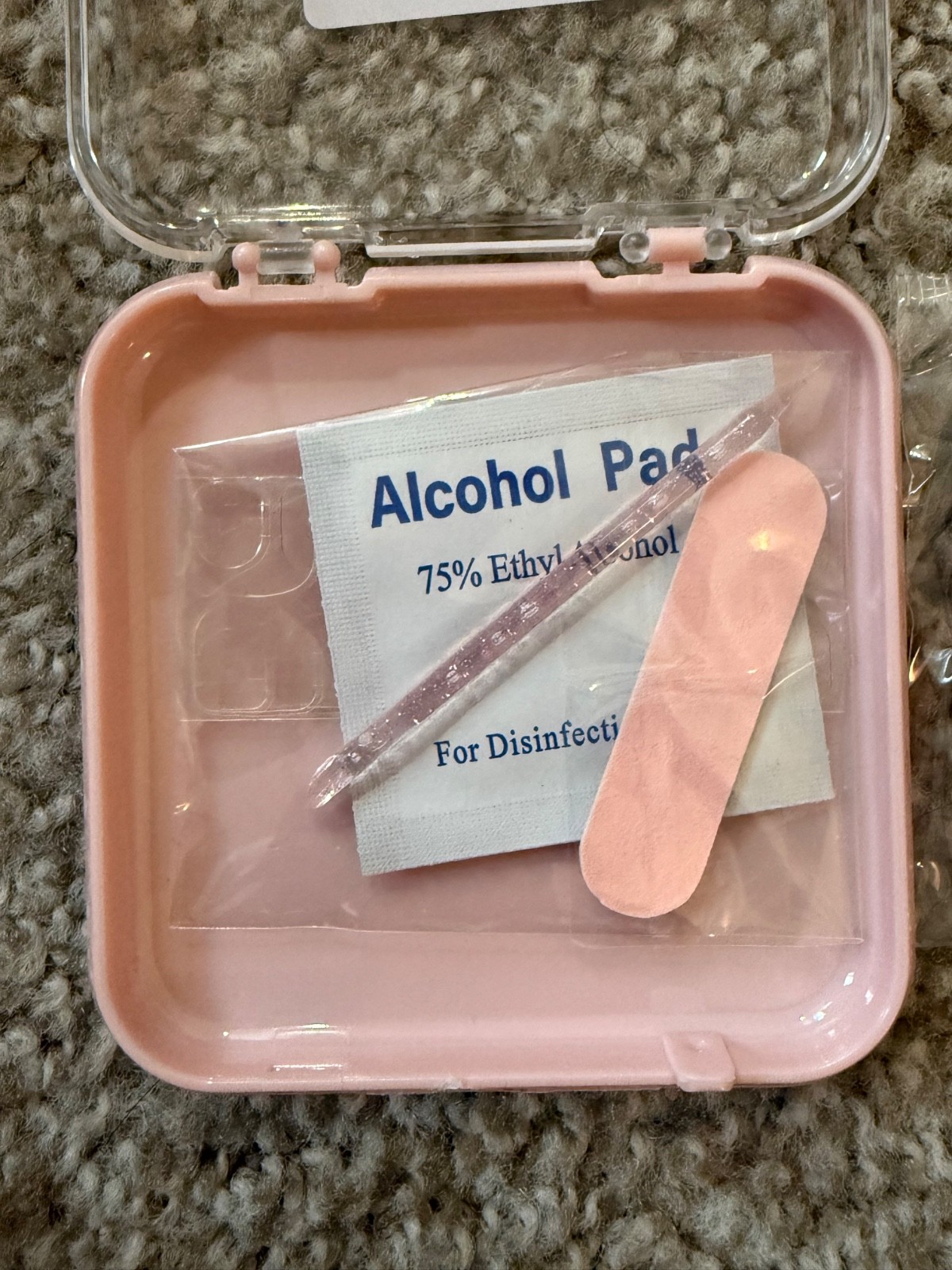 Handmade Press on Nails Square Short Fake Nails Pink French Tip (Size: Medium)