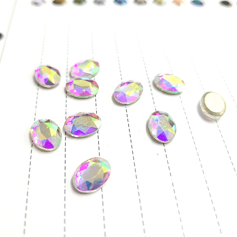 J.HOO Crystal 7603 Oval Flat Back Rhinestones 8×6mm Nail Art (10pcs)