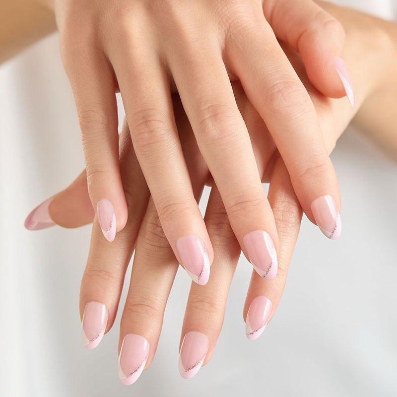 New Kleo Kolor Press-On Gel Nails – Etiole de Ballet – Long Almond French