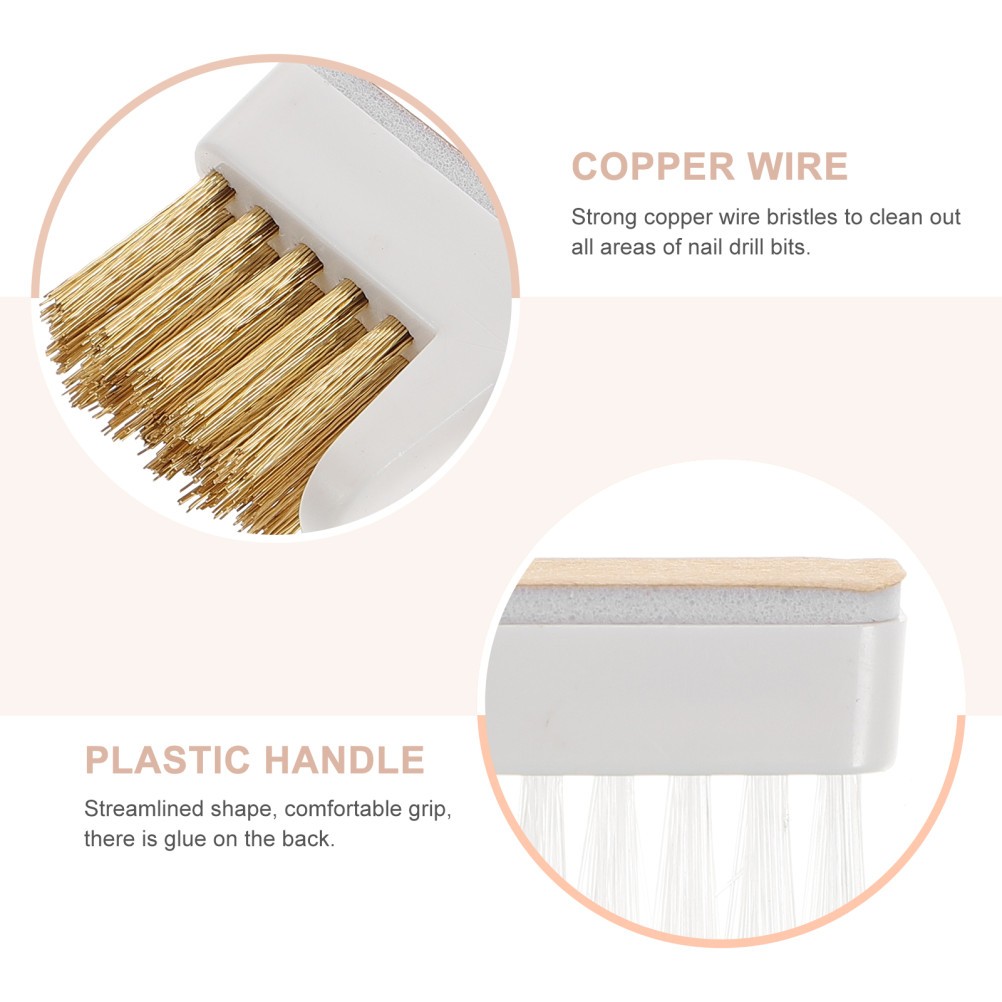 3 PCS Steel Wire Brush for Drill Professional Nail Brushes Bit Cleaner