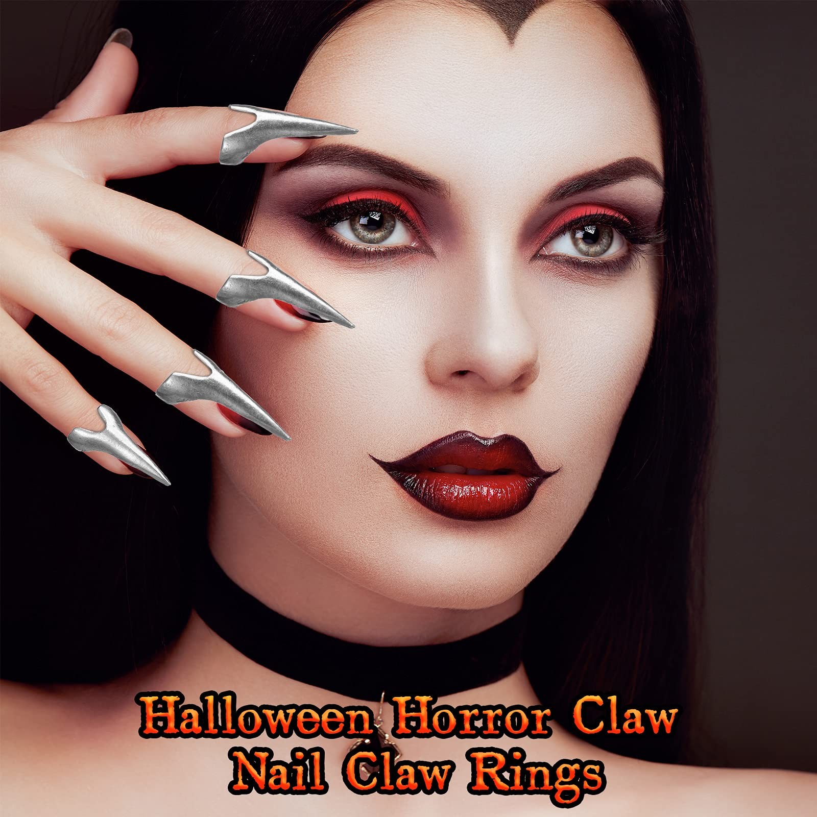 Hicarer 10 Pieces Finger Claws Rings Full 0.6 inches (1.5 cm), Silver