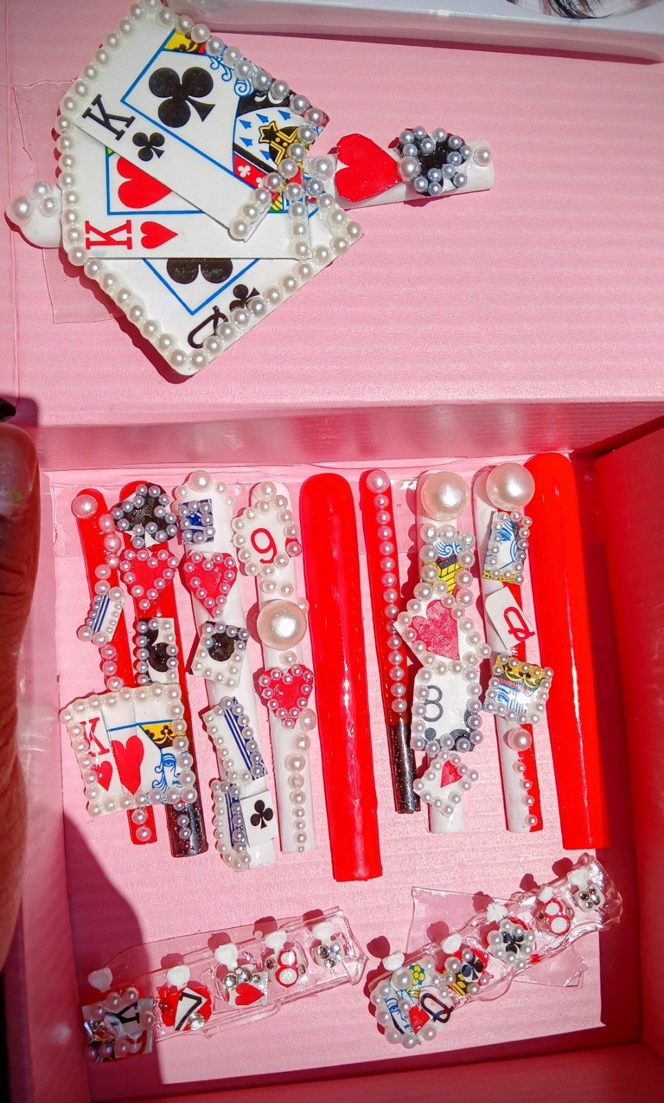 5XL Press On Nail Set Handmade with Lashes