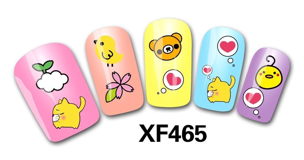 3D Nail Sticker Cartoon Unicorn My Little Pony Bear Piggy Cake Peel & Stick