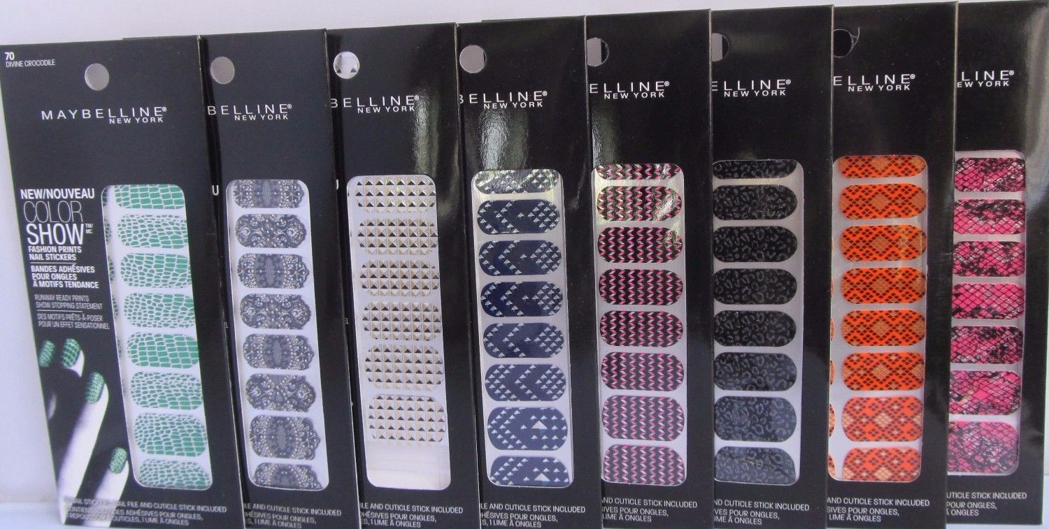 7X Maybelline NY Color Show Nail Stickers Strips 10,20,30,40,50,60,70,80