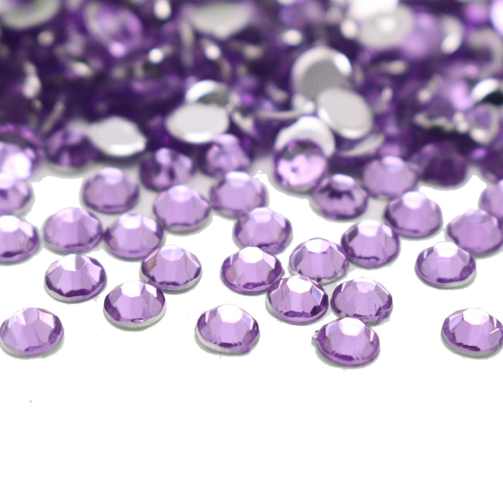 2000 Purple Crystal Acrylic Round Faceted Flatback Rhinestone Gem 4mm SS16 Nail
