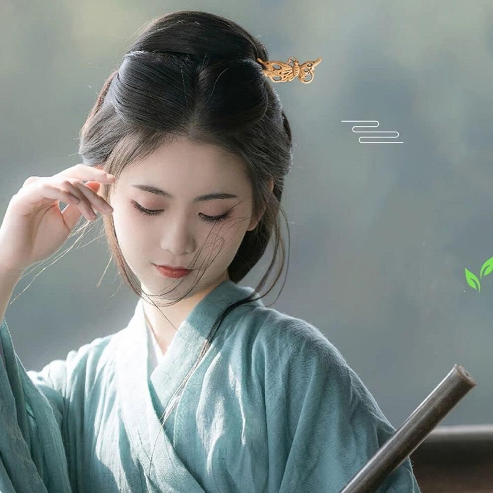 1Pc Handmade Ancient Chinese Japanese Wood Hair Sticks Chopsticks Brown