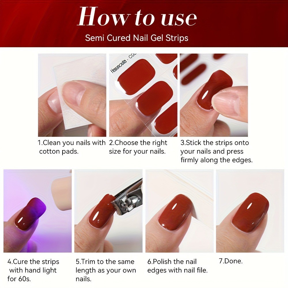 High Stability Durable Gel Nail Wraps Kit with UV Lamp for At-Home DIY Manicures