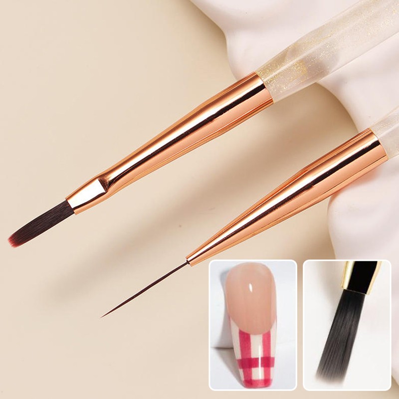 1/2PCS French Plaid Nail Art Brushes Set Line Grid Pattern Drawing Pen