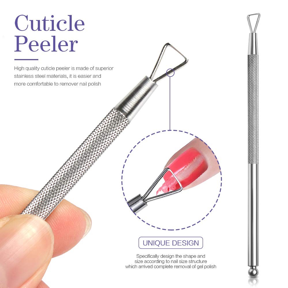 Teenitor Nail Polish Gel Remover Tools Kit with 128 Piece Set, purple