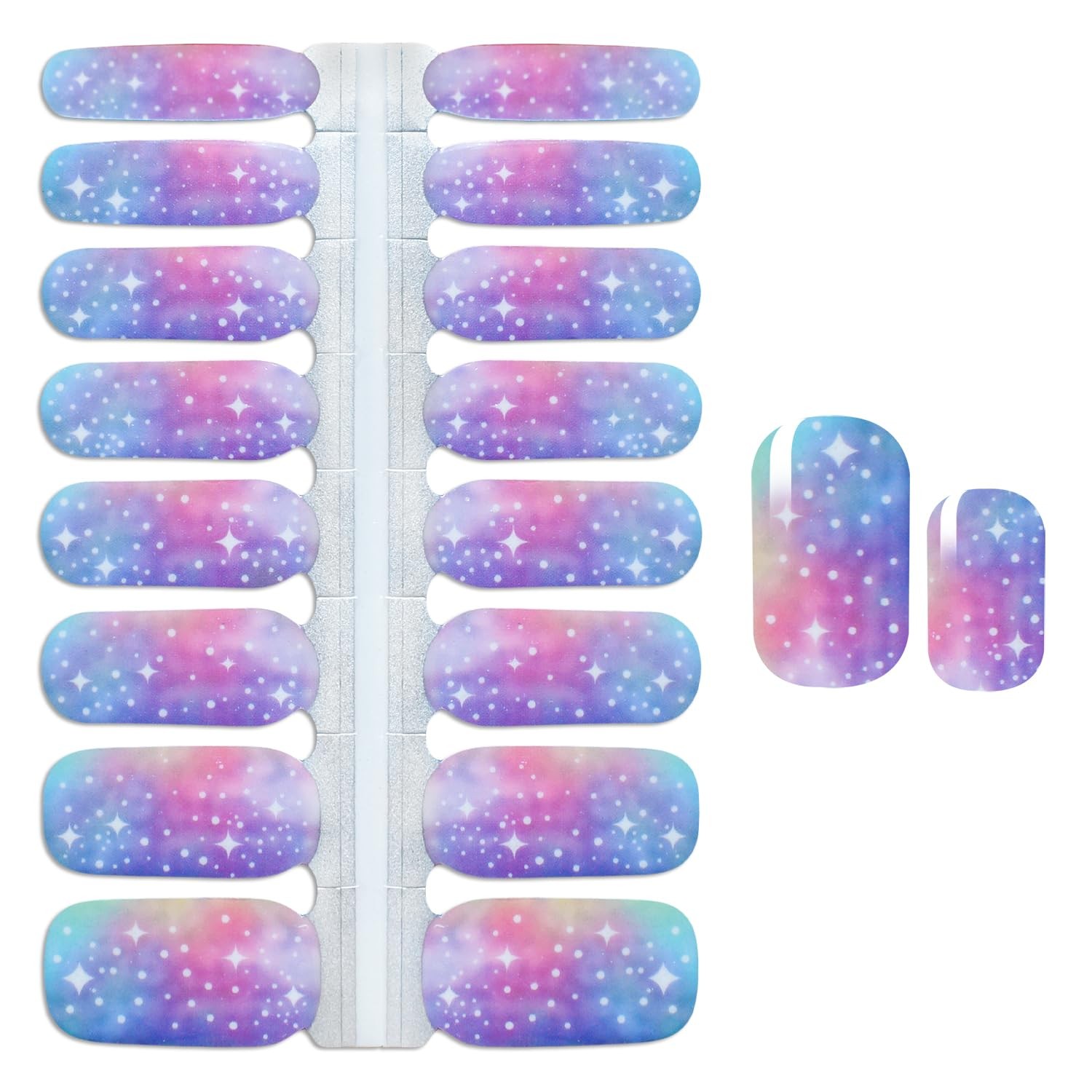 5 Sheets Rainbow Nail Wraps Nail Polish Stickers Self Adhesive Nail Polish St…