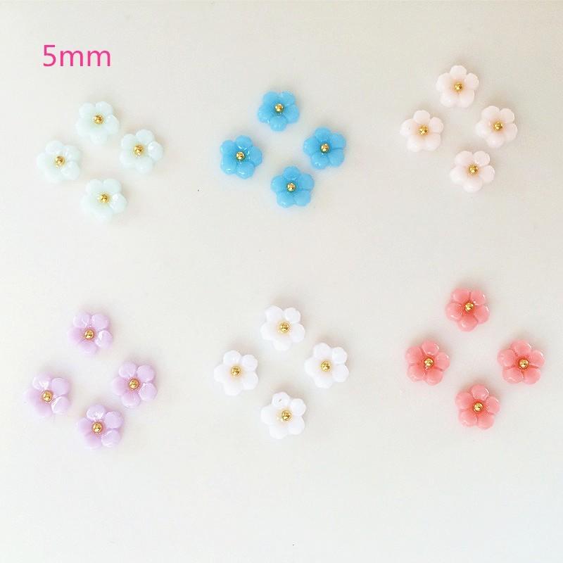 10/20pcs New 3D Nail Art Resin Cherry Blossom Colorful Flower DIY Charms Decor