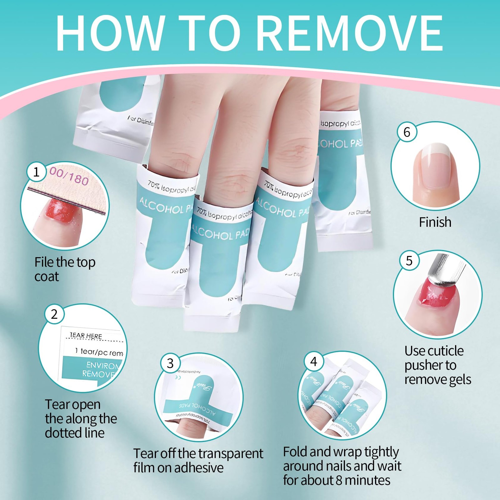 LZXLUKGIR Nail Polish Remover Wipes,200 Pack Individually clear