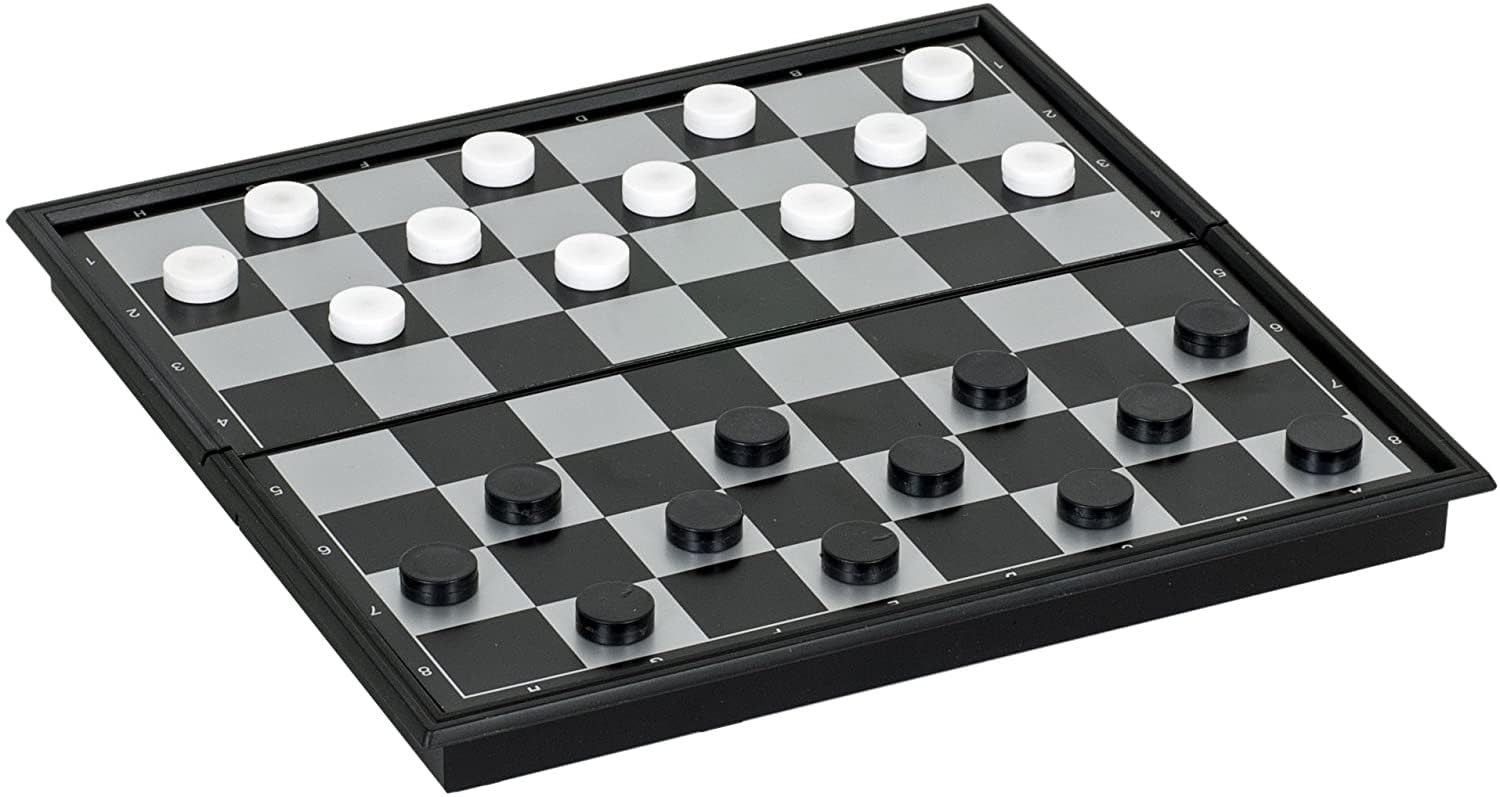 WE Games 3-in-1 Travel Board Set – Magnetic Chess, Medium, Black