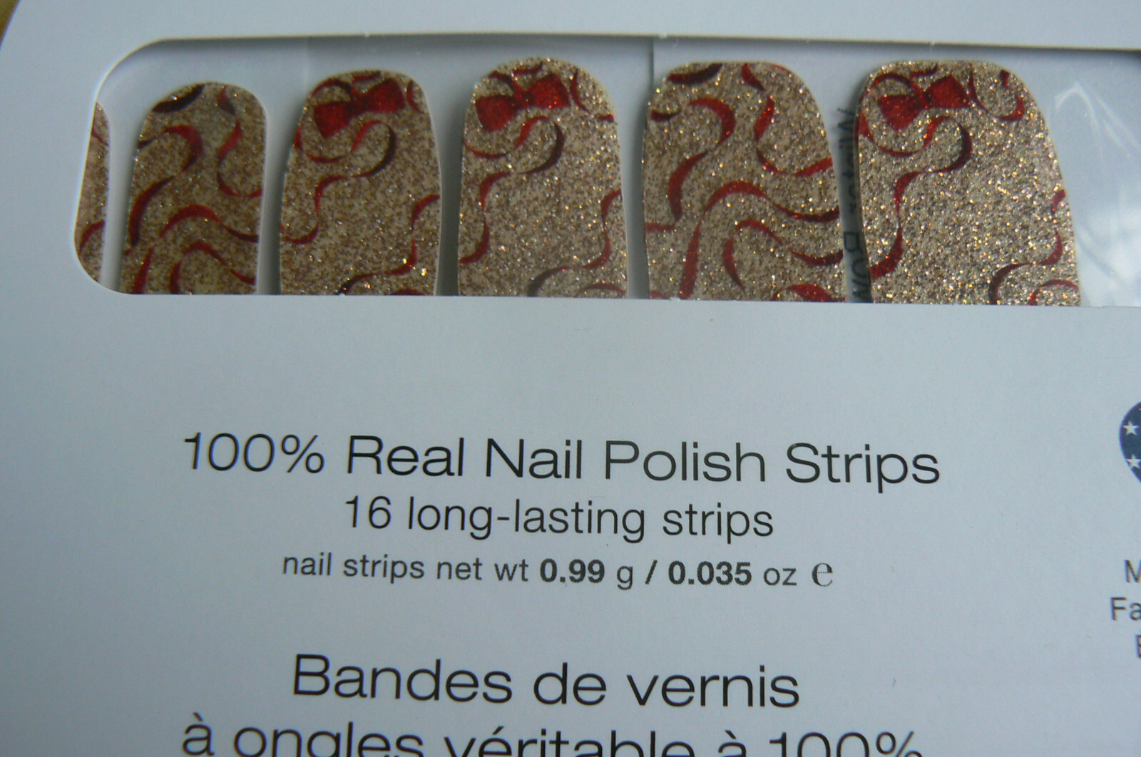 NEW Color Street WINTER BOW-MANCE ribbons,glitter 100% Real Nail Polish Strips