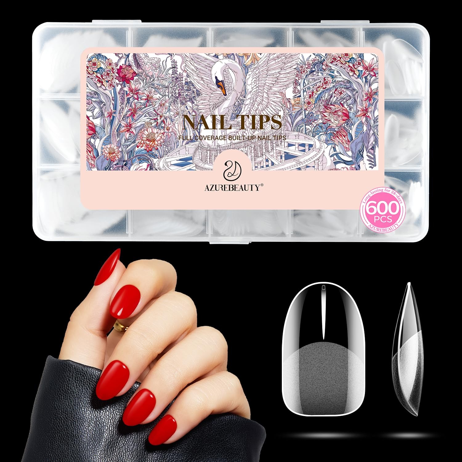 Short Oval Round Nail Tips, 600pcs Pre 600 Piece Assortment,