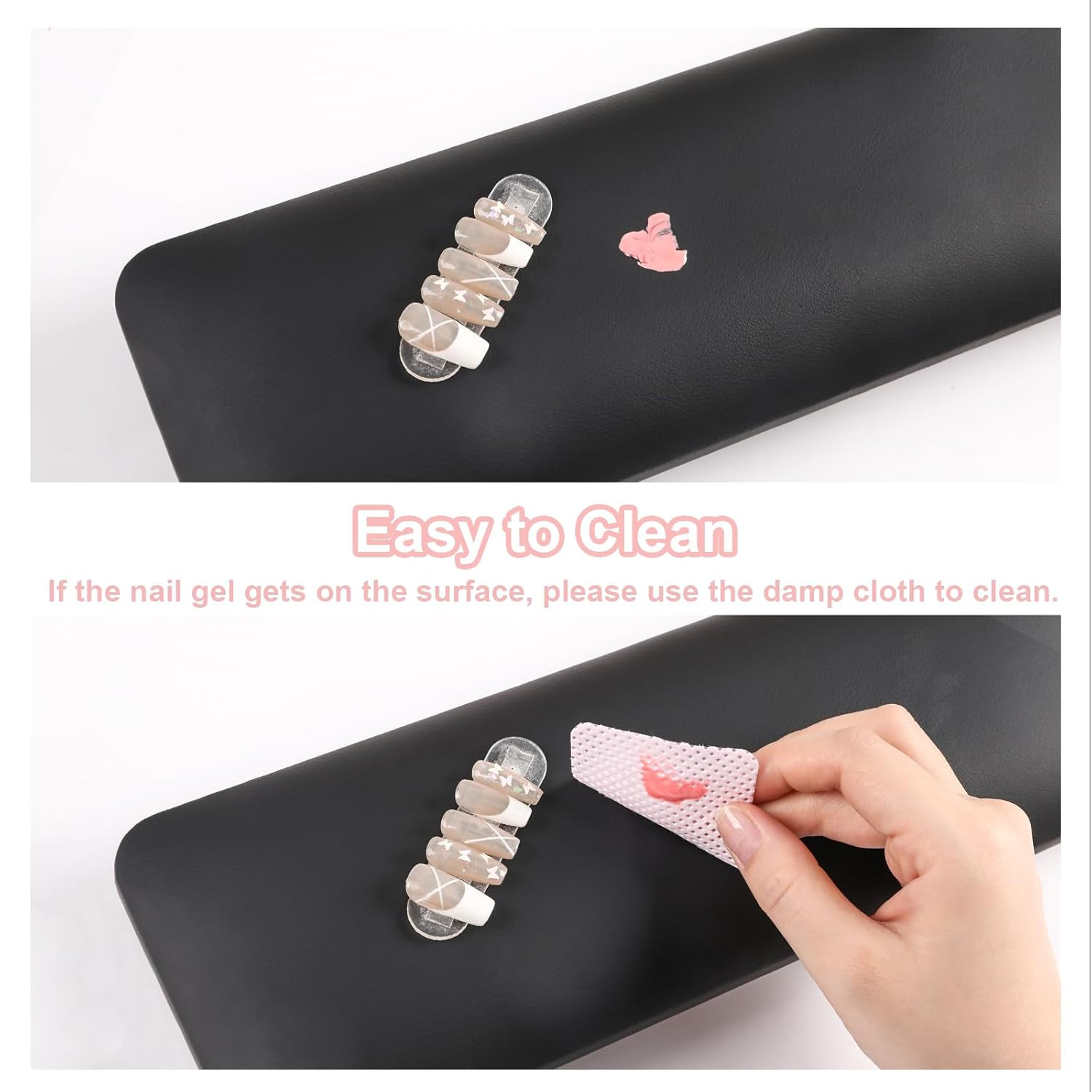 Nail Arm Rest for Nails Tech, Foldable Hand Stand for Nail Tech with PVC Table M