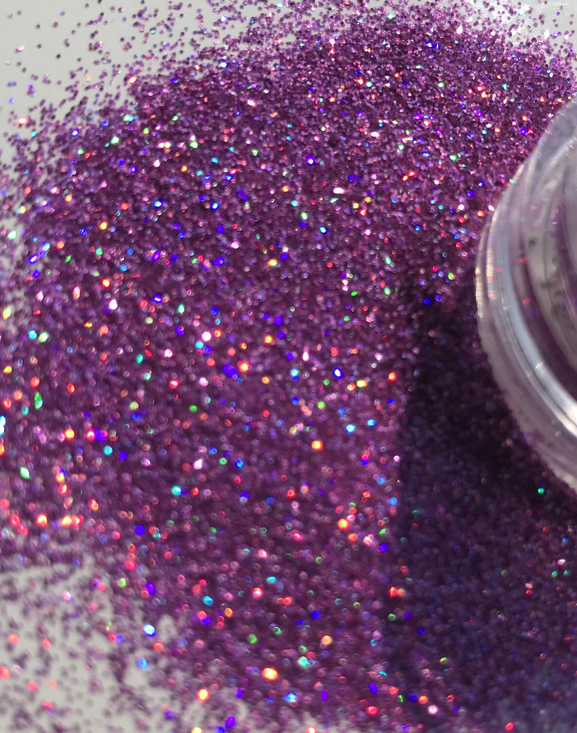 Holographic Rainbow RoseGold Pink Nail Hexagon Iridescent Shape Glitter Stack